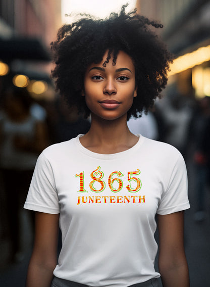 1865 Juneteenth Rhinestone & Kente Design Tee