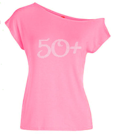 50!+ Rhinestone Off The Shoulder Tee