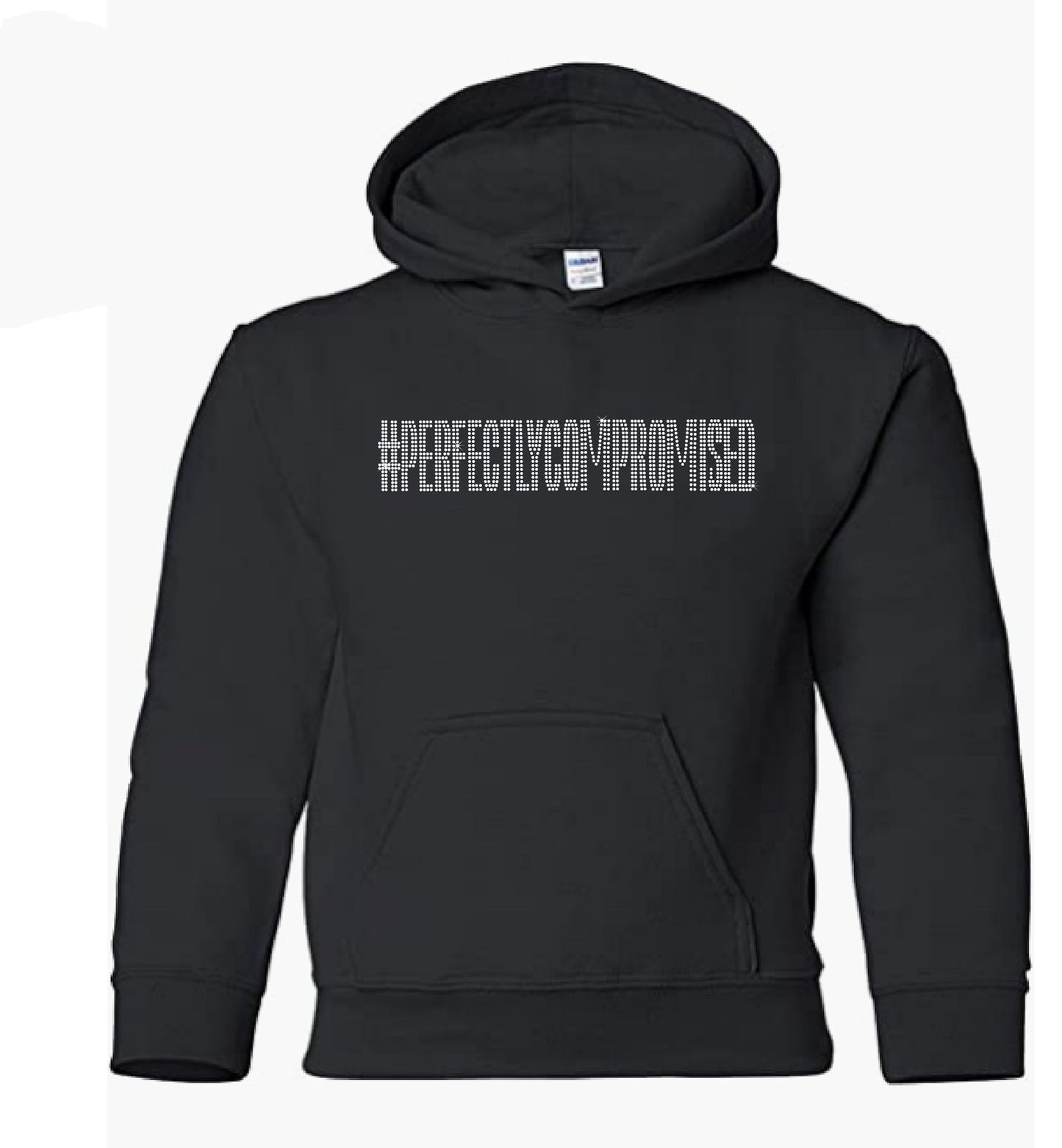 #perfectlycompromised Rhinestone Awareness Hoodie-Black