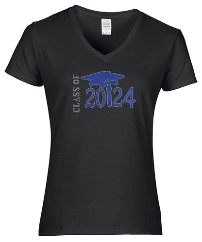 Class Of 2024 Rhinestone Gradation T Shirt