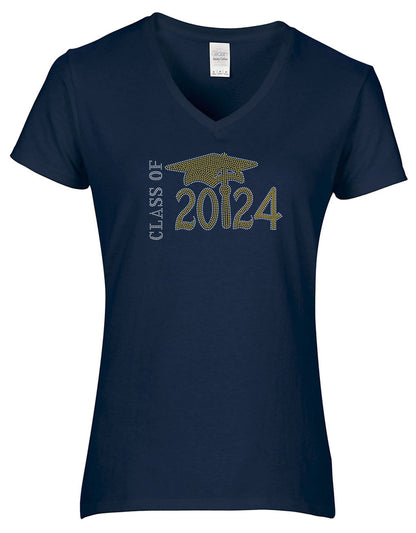 Class Of 2024 Rhinestone Gradation T Shirt