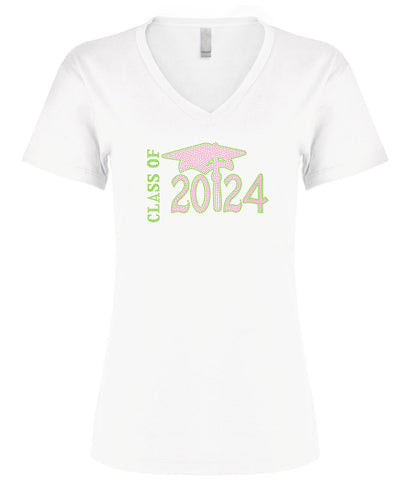 Class Of 2024 Rhinestone Gradation T Shirt