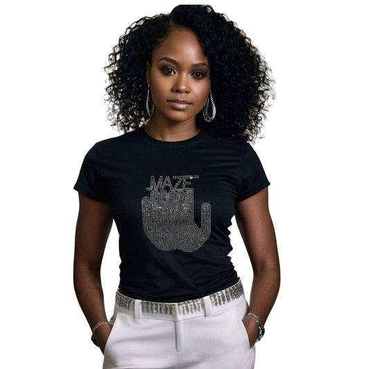 Frankie Beverly Maze Rhinestone Hand Symbol T-Shirt