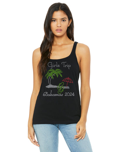 Trip Beach Style Personalized Rhinestone Tank Top