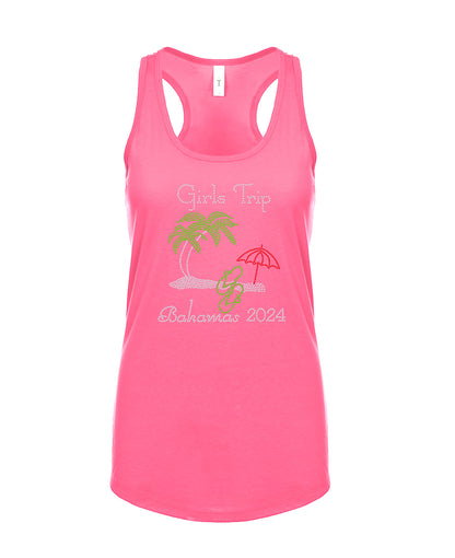 Trip Beach Style Personalized Rhinestone Tank Top