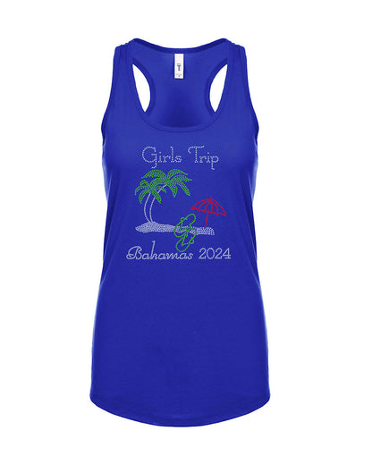 Trip Beach Style Personalized Rhinestone Tank Top