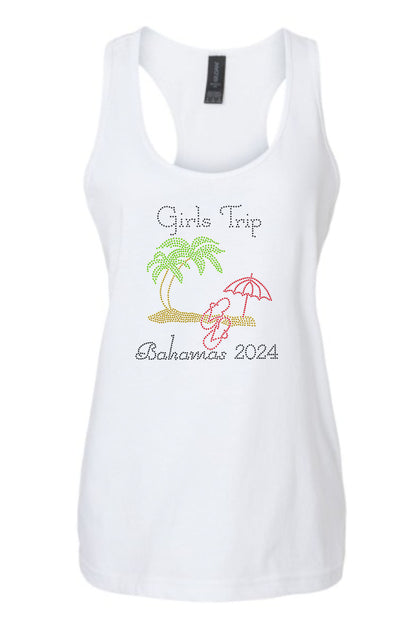 Trip Beach Style Personalized Rhinestone Tank Top