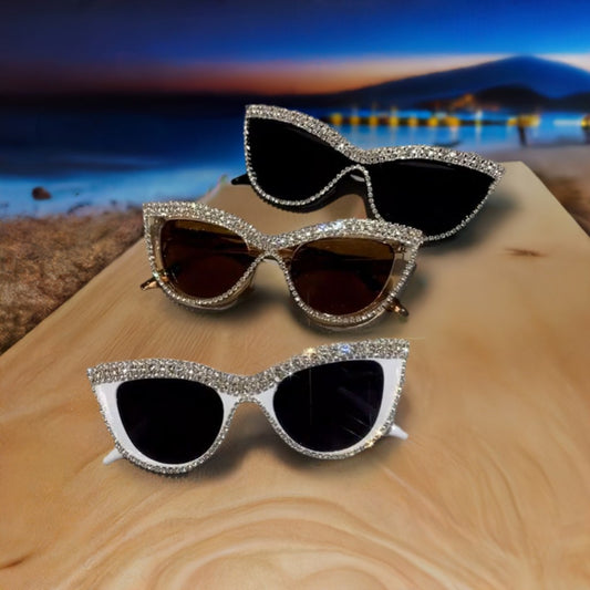 Rhinestone Bling Cat Eye Sunglasses