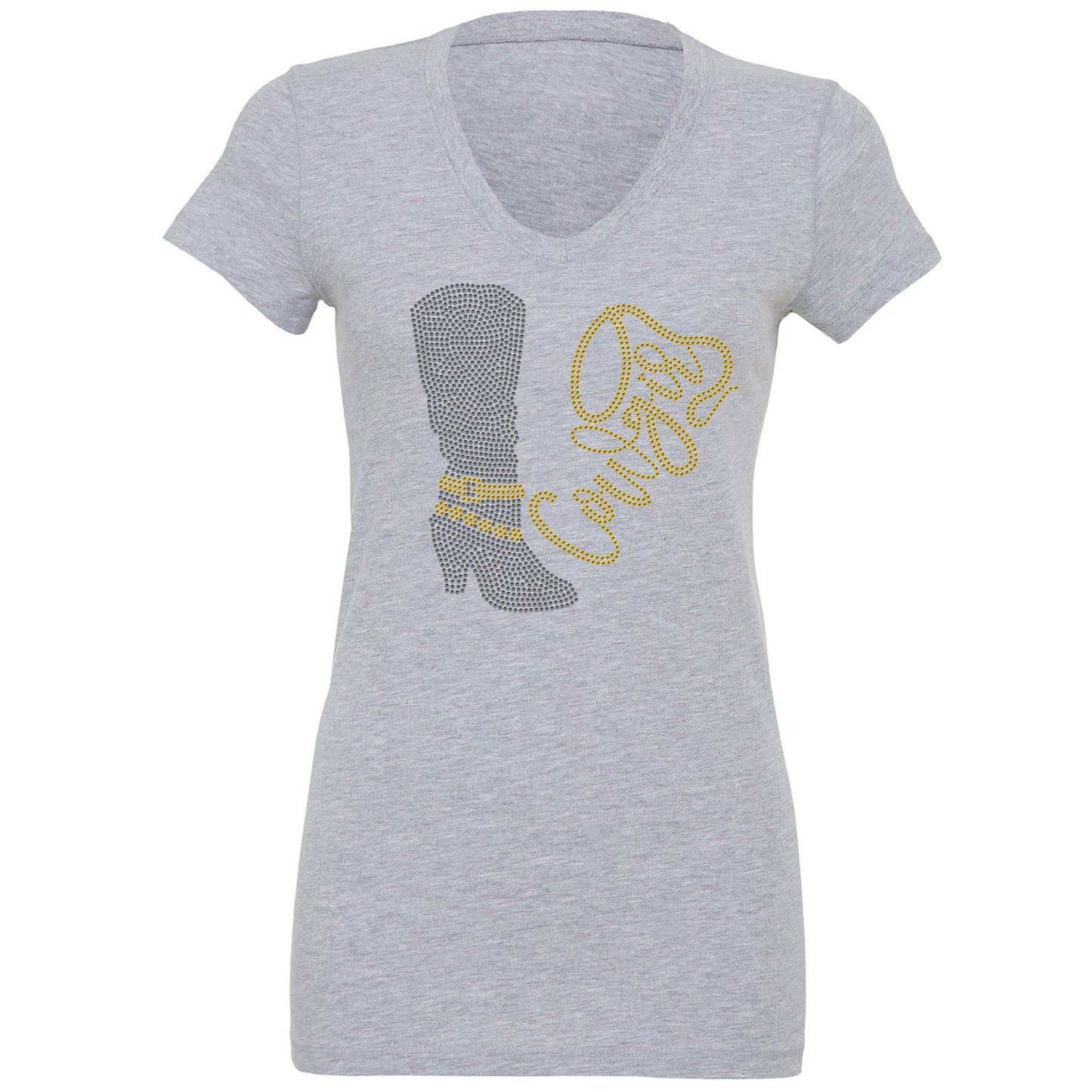 Rhinestone Cowgirl Boot Bling T-Shirt