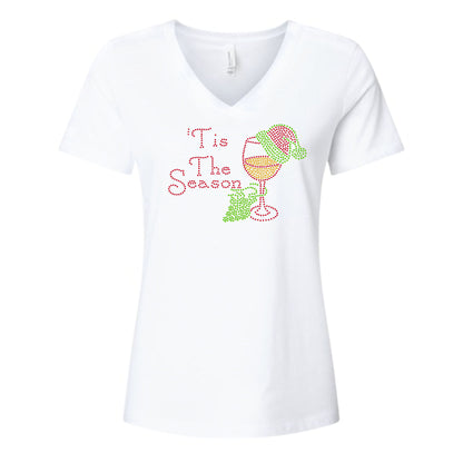 Tis The Season Rhinestone Christmas T Shirt