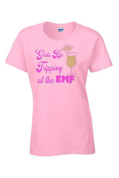 Girls Be Trippin At EMF Rhinestone Glitter Tee