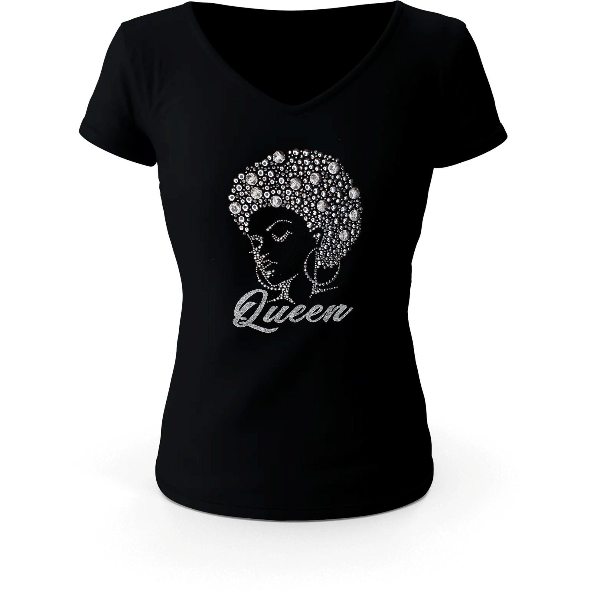 Afro Lady With Hat Rhinestone T-Shirt, Rhinestone Hoodie – Axiland